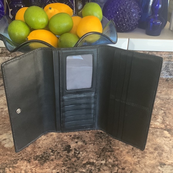 Coach Black Pleated Leather Wallet - Picture 4 of 6